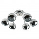 Lustre 6 branches boules métalliques 