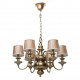 Lustre rétro 6 branches couleur cuivre