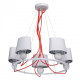 Suspension blanche megapolis 5 ampoules 64 cm