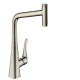 Mitigeur de cuisine 320 metris select m71 avec embout du bec extractible 1 jet, sbox finition stainless steel finish hansgrohe