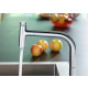 Mitigeur de cuisine 2 trous 200 metris select m71 avec douchette extractible 1 jet, sbox finition aspect acier inox hansgrohe 