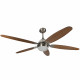 Ventilateur de plafond avec éclairage 5 pales marron 60w