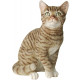 Chat assis en résine 30 cm - Couleur au choix Gris