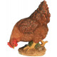 Poule en résine picorant 26 cm