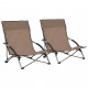 Chaises de plage pliables 2 pcs tissu - Couleur au choix Taupe