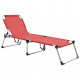 Chaise longue pliable extra haute pour seniors aluminium - Couleur au choix Rouge