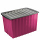 Boite de rangement violette 58l avec couvercle