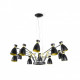 Suspension noire retro 12 ampoules