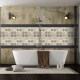 Carrelage mosaïque en verre - Salle de bain/cuisine/salon - Modèle carré beige symbole 