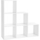 Étagère escalier meuble de rangement 6 compartiments 97,5 x 29 x 97,5 cm - blanc