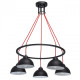 Suspension noire loft 5 ampoules 77 cm