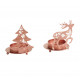 Photophore de noël en métal cuivré (lot de 2)