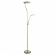 Lampadaire alassio avec liseuse, laiton antique et plastique