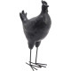 Statuette poule grise en résine