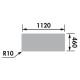 Ewi evier solstice 116x50cm 2 bacs 1 égouttoir blanc