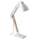 Lampe de bureau en métal blanc et bois