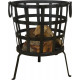 Brasero panier à bois en métal recyclé