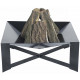 Brasero en acier pieds croisés design noir