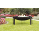 Brasero en acier peint rond pieds design 70 cm 