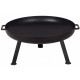 Brasero rond en acier peint 3 pieds fins 60 cm