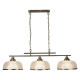 Barre bistrot ii, laiton antique et verre, 3 ampoules