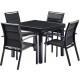 Salon de jardin moderne 4 personnes modulo - Coloris au choix Noir