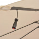 Vidaxl parasol avec éclairage led 300cm poteau en métal sable 