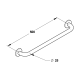 Barre droite 500mm, inox chromé (sans vis) Diamètre 25 mm - PRESTO -60577