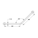 Barre coudée 135° inox chromé 400 x 400 mm (sans vis) - Ø25 mm - PRESTO - 60580 