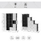 Armoire xxl étagère de rangement - motifs imprimés grande capacité dimensions 143 x 36 x 178 cm l x l x h noir lpc30h  