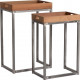 Dessertes avec plateau en bois et métal (lot de 2)