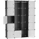 Armoire xxl étagère de rangement - motifs imprimés grande capacité dimensions 143 x 36 x 178 cm l x l x h noir lpc30h 