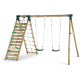 Portique en bois avec mur d'escalade