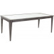 Table de jardin en polyrésine noire et verre