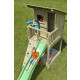 Aire de jeux en bois beach hut avec rampe d'escalade 