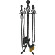 Serviteur de cheminée antique 4 accessoires