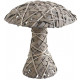 Champignon en osier gris et bois