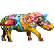 Rhinocéros design pop art en résine