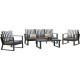 Salon de jardin en aluminium gris noir boli