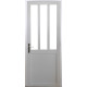 Bloc porte atelier blanc vitre depoli h204 x l83 poussant droite cotes tableau gd menuiseries