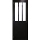 Bloc porte atelier noir vitre depoli h204 x l73 poussant gauche cotes tableau +poignée gd menuiseries