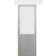 Porte coulissante athena blanc h204 x l83 + rail alu bandeau blanc et 2 coquilles gd menuiseries