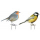 Oiseaux sur pique (lot de 2)