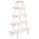 Etagère pliante en bois patiné blanc