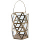 Photophore hexagonal en verre et laiton