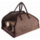 Sac à bûches en toile de jute renforcée marron