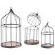 Cages en métal laqué et bois (lot de 3)