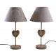 Lampe coeur en bois (lot de 2)