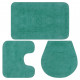 Jeu de tapis de salle de bain 3 pcs tissu - Couleur au choix Turquoise
