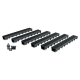 Pack de 6 caniveaux extérieurs avec grille à fentes longitudinales en plastique recyclé noir meapark - largeur utile 10cm – passage piéton